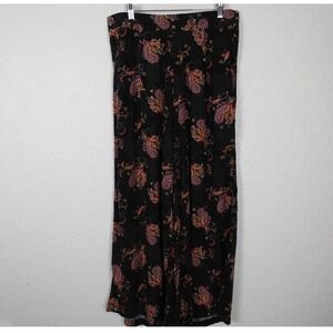 Torrid Women's Wide Leg Paisley Pants SZ 0X 1X Black‎ Multicolor Boho Resort
